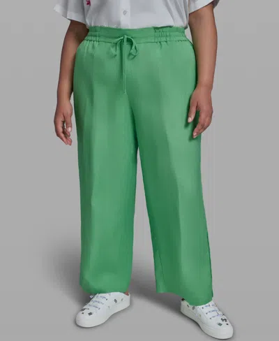 Karl Lagerfeld Plus Size Mid-rise Pull-on Pants In Green