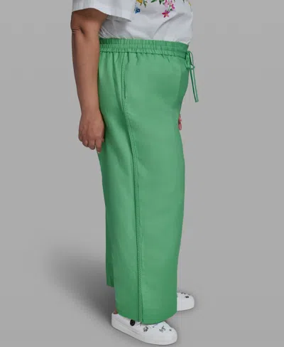 Karl Lagerfeld Plus Size Mid-rise Pull-on Pants In Green