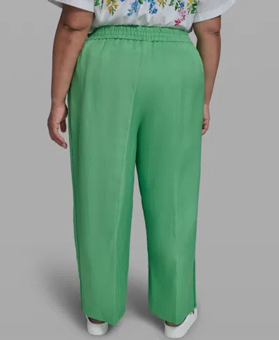 Karl Lagerfeld Plus Size Mid-rise Pull-on Pants In Green