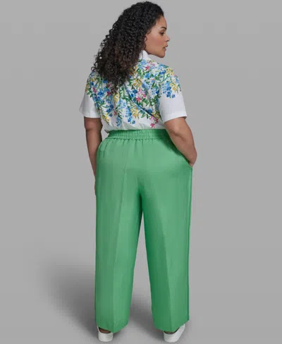 Karl Lagerfeld Plus Size Mid-rise Pull-on Pants In Green