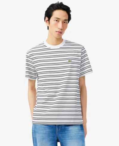 Lacoste Striped Cotton T-shirt In Multi