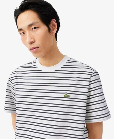 Lacoste Striped Cotton T-shirt In Multi