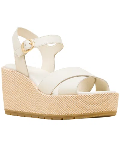 Sorel Sunpeak Ankle Strap Platform Wedge Sandal In White
