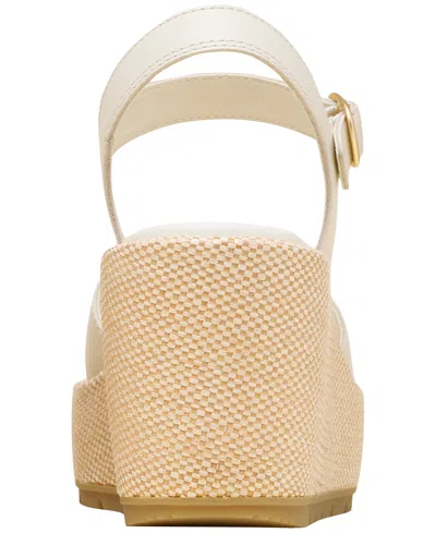 Sorel Sunpeak Ankle Strap Platform Wedge Sandal In White
