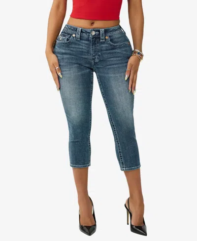 True Religion Jennie Curvy Capri Jeans In Blue