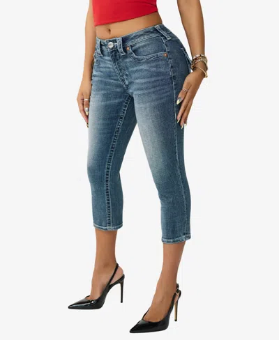 True Religion Jennie Curvy Capri Jeans In Blue