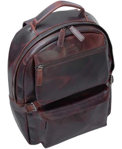 Mancini Men's Zippered Backpack In Brown