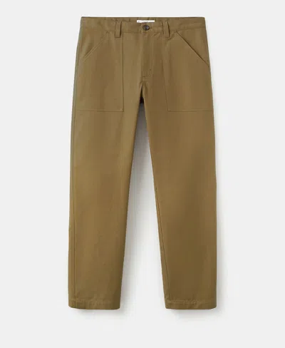Mango Relaxed-fit Pants With Patch Pockets In Green