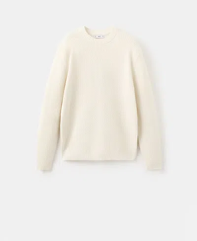 Mango Medium-knit Microstructure Sweater Ecru In White