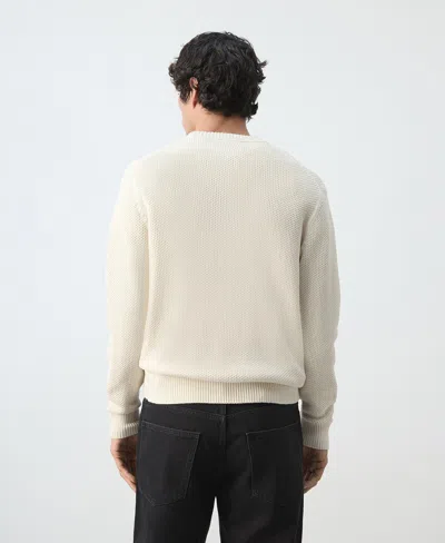 Mango Medium-knit Microstructure Sweater Ecru In White