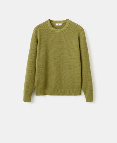 Mango Men's Medium-knit Microstructure Sweater In Green