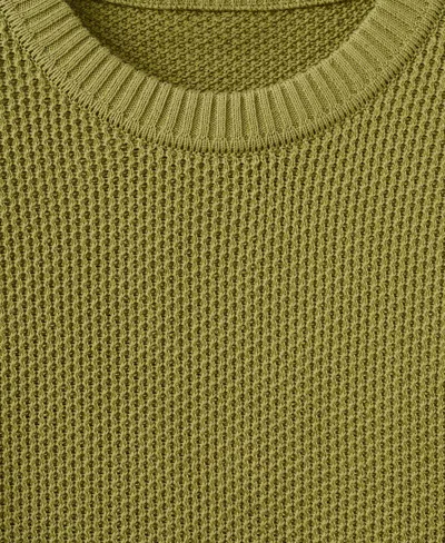 Mango Men's Medium-knit Microstructure Sweater In Green