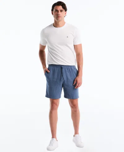 Original Penguin Men's Textured Pull-on Shorts In Blue