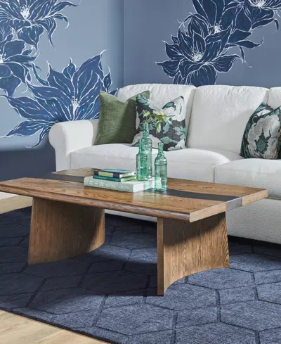 Macy's Cayden 17" Veneers Rectangular Coffee Table In Brown