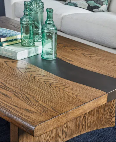 Macy's Cayden 17" Veneers Rectangular Coffee Table In Brown