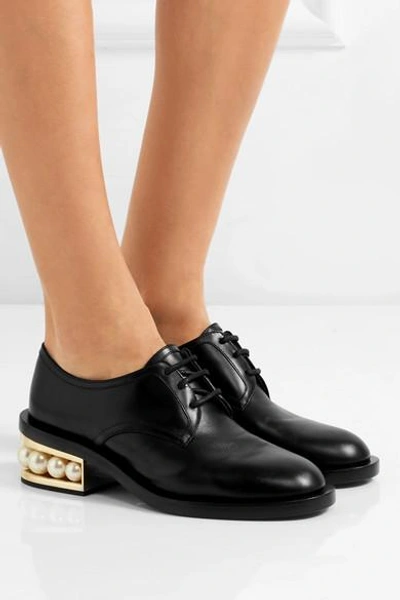 Shop Nicholas Kirkwood Casati Derby Embellished Leather Brogues