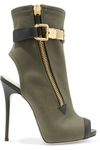 GIUSEPPE ZANOTTI Roxie leather-trimmed canvas ankle boots