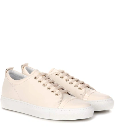 Lanvin Capped-toe Low-top Leather Trainers In Pink