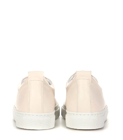 Shop Lanvin Leather Tennis Sneakers In Ivory