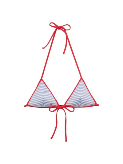 Prada Interlock Jersey Bikini Top In Multi