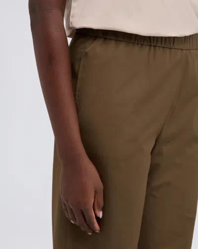 Aspesi Elasticated Cotton Trousers In Brown