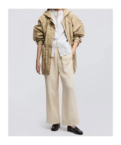 Aspesi Elastic Waistband Casual Pants In Neutral