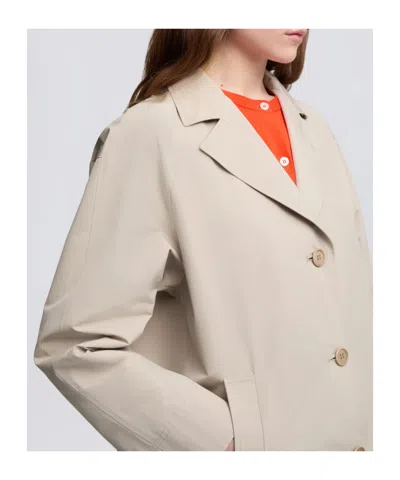 Aspesi Coat Lined In Cotton And Polyester Canvas In Neutral
