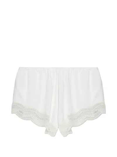 Hanro Cira Tulle Lace Trim Knickers In White