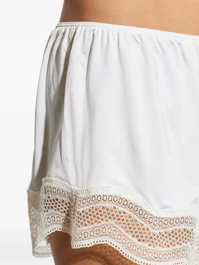 Hanro Cira Tulle Lace Trim Knickers In White