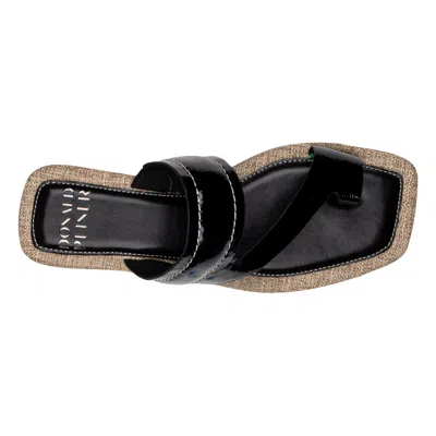 Donald Pliner Wedge Toe Loop Sandal In Black