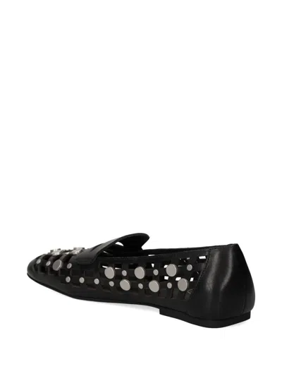 Ash Mini Leather Flat Shoes For Women In Black