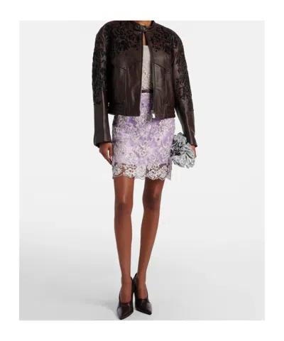 Jacques Wei Beaded Leather Jacket In Black