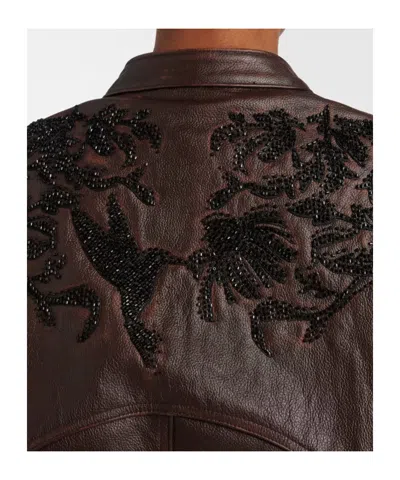 Jacques Wei Beaded Leather Jacket In Black