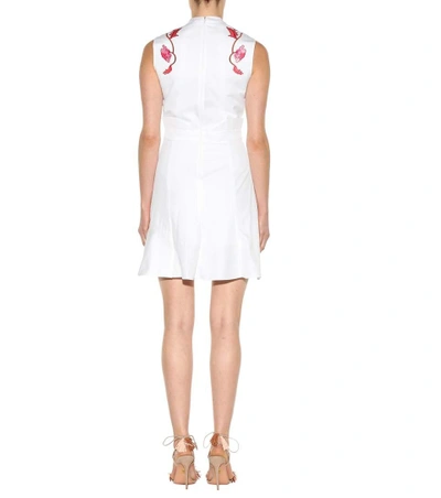 Shop Carven Embroidered Cotton Dress In White