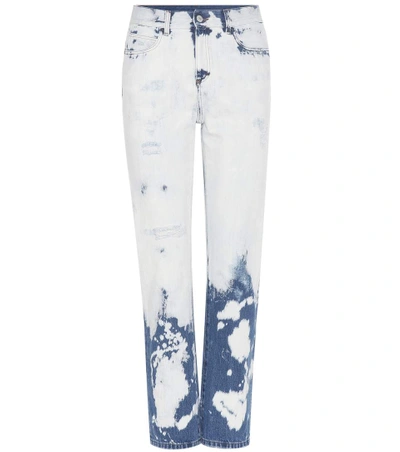Shop Gucci Bleached High-rise Jeans In Blue