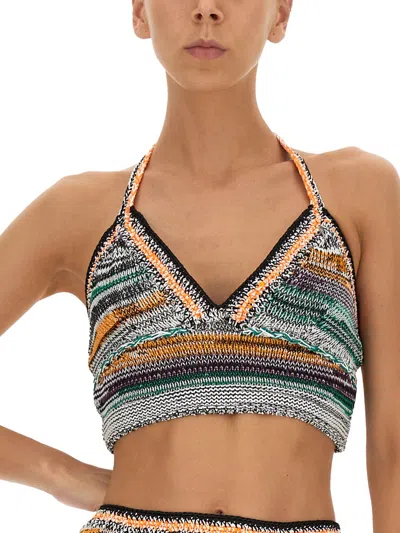 Miista Halterneck Cropped Top In Multi