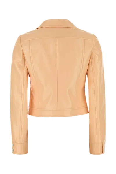 Courrèges Vinyl Blazer Jacket Collared Neck Long Sleeves In Neutral