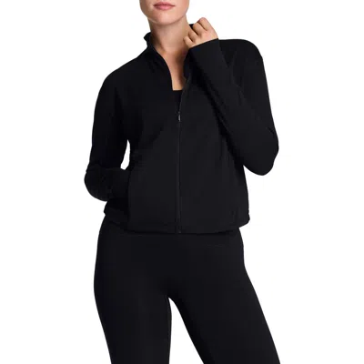 Spanx Brushed Full Zip Jacket In Black