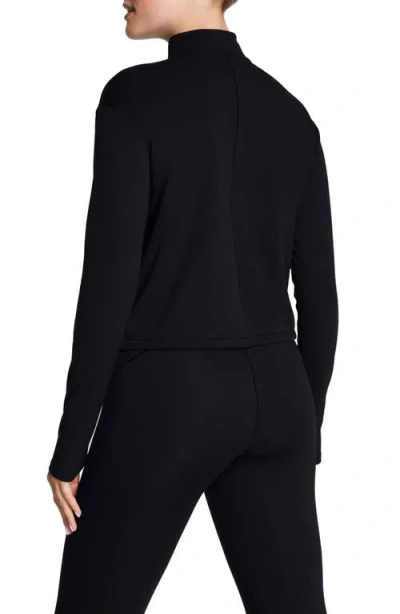Spanx Brushed Full Zip Jacket In Black