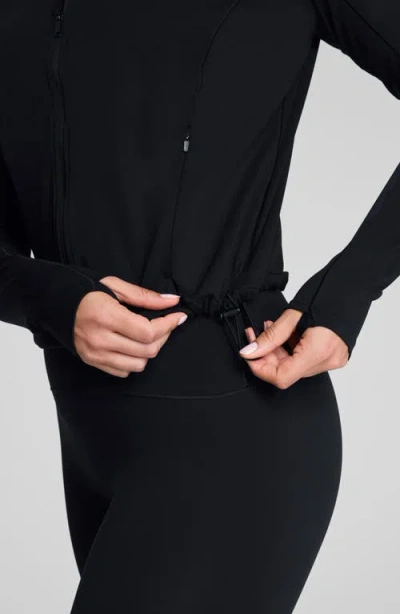 Spanx Brushed Full Zip Jacket In Black