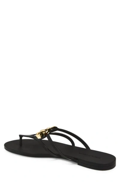 Dolce & Gabbana Black Thong Sandals With Logo Plaque On The Front In Rubber Woman