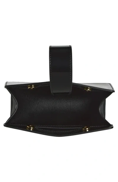 Ferragamo Mini Embellished Patent-leather Clutch In Black