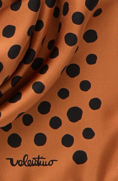 Valentino Garavani Dalmatian Polka Dot Silk Square Scarf In Orange