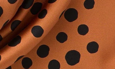Valentino Garavani Dalmatian Polka Dot Silk Square Scarf In Orange