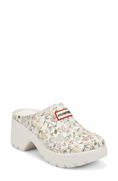 Hunter Anika Floral Waterproof Clog In White