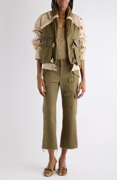 Isabel Marant Julissa Leather-trimmed Organic Cotton Jacket In Multi