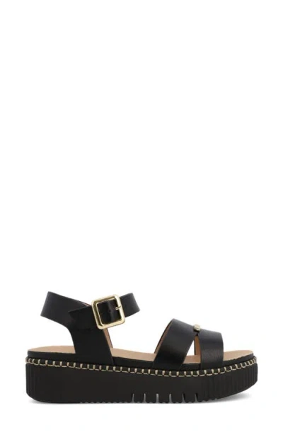 Mia Jacklyn Ankle Strap Platform Sandal In Black