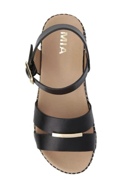 Mia Jacklyn Ankle Strap Platform Sandal In Black