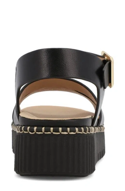 Mia Jacklyn Ankle Strap Platform Sandal In Black