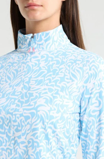 G/fore Scribble Print Quarter Zip Sweatshirt In Blue